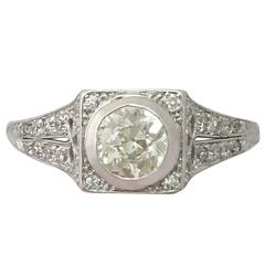 1920s 1.15 Carat Diamond and Platinum Cocktail Ring 8