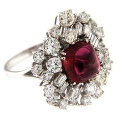 1980s tourmaline and diamond ring