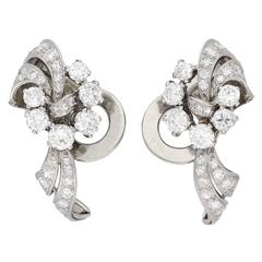Garrards diamond clip earrings, circa 1950. 4