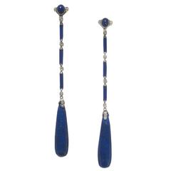 French Lapis Lazuli Drop Earrings