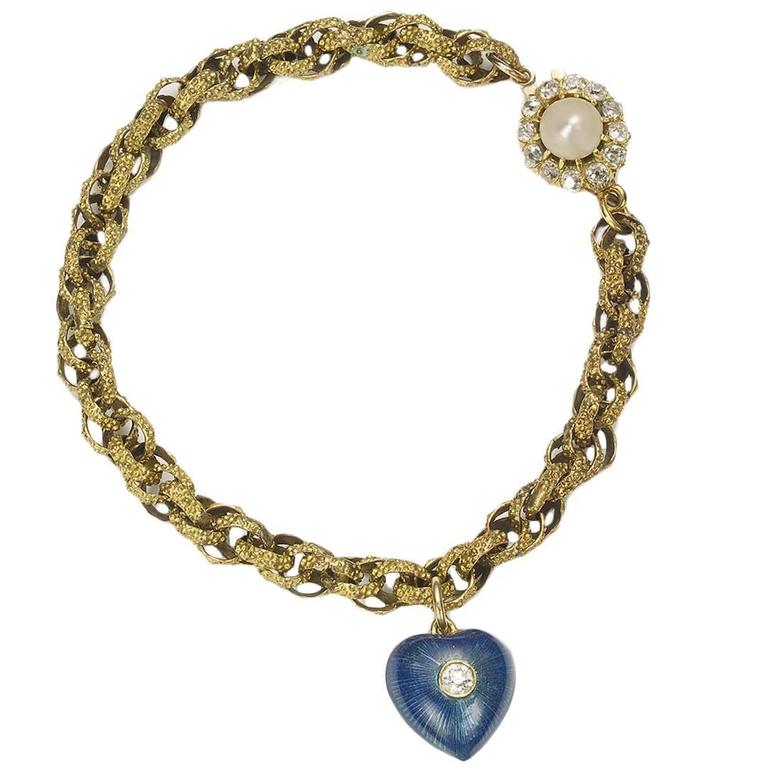 Gold Heart Charm Bracelet For At 1stdibs Gold Heart Charm Bracelet For