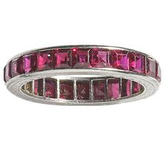 Synthetic Ruby Eternity Ring