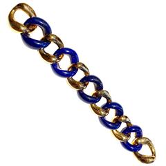 Seaman Schepps Lapis Lazuli Yellow Gold Bracelet 