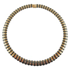 Jona High-Tech Black Ceramic 18 Karat Yellow Gold Choker Necklace
