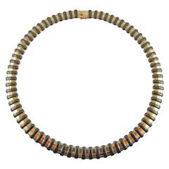 Jona High-Tech Black Ceramic Gold Choker Necklace 5
