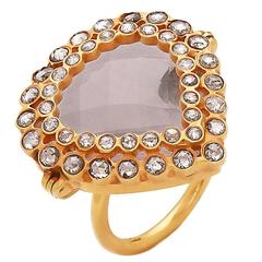 Rose Quartz & Diamond Ring 1