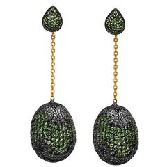 Diamond and Tsavorite Earring