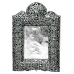 Emerald Diamond Studded Floral Motif Photo Frame 12