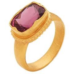 Pink Tourmaline Ring in Gold 2