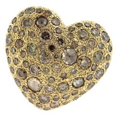 Pomellato Sabbia Gold Fancy Diamond Heart Ring 4