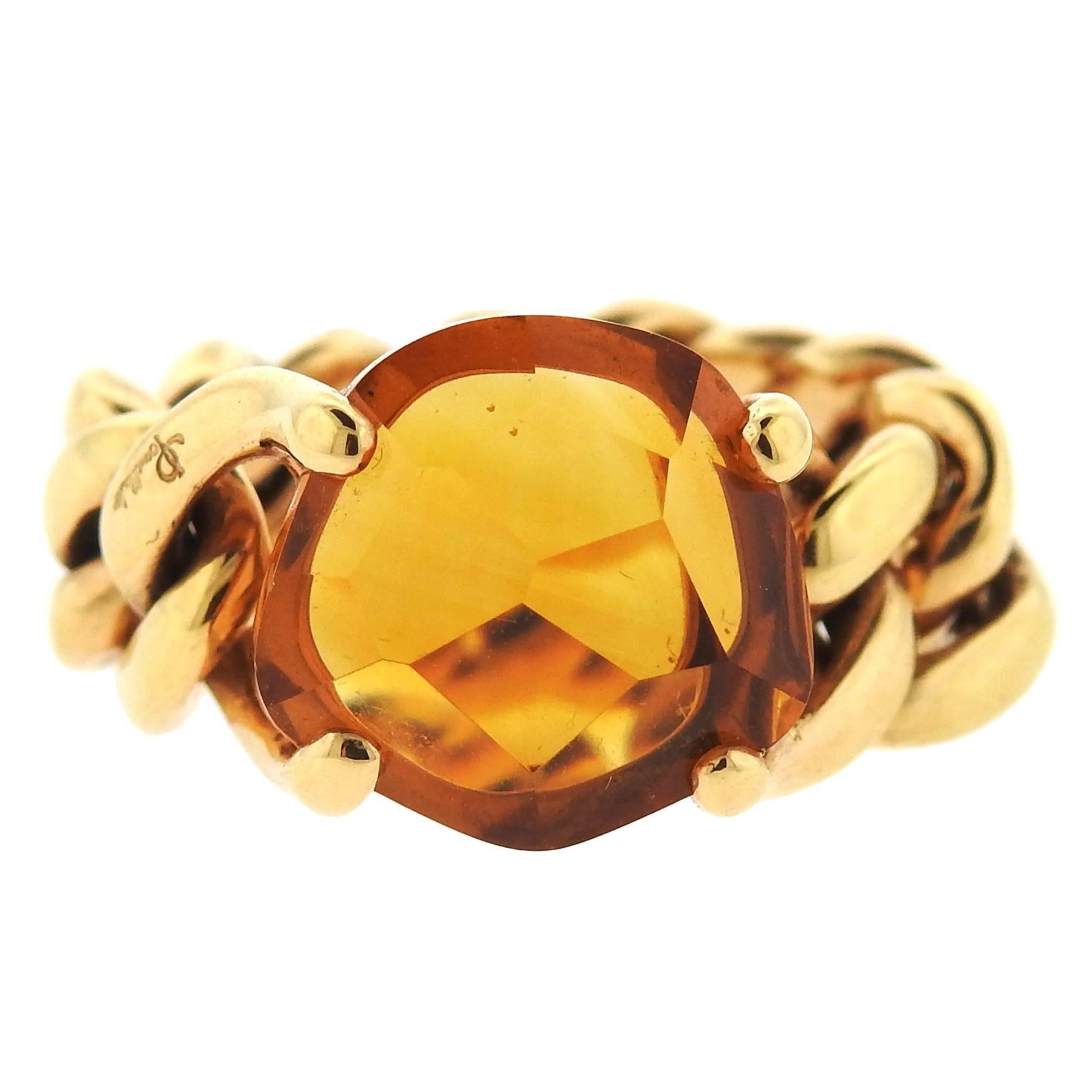 Pomellato Lola Gold Madeira Quartz Ring