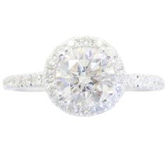 18 Karat White Gold Odelia Halo Diamond Engagement Ring 