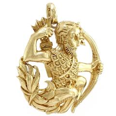 David Webb Sagittarius Gold Pin Pendant 2