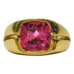 Jona Rubellite Gold Band Ring 9
