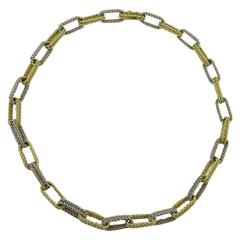 Jona Two Color Gold Link Chain Necklace 11