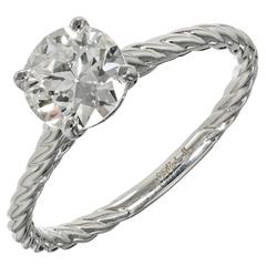 Peter Suchy Transitional Cut Diamond Solitaire Platinum engagement Ring 