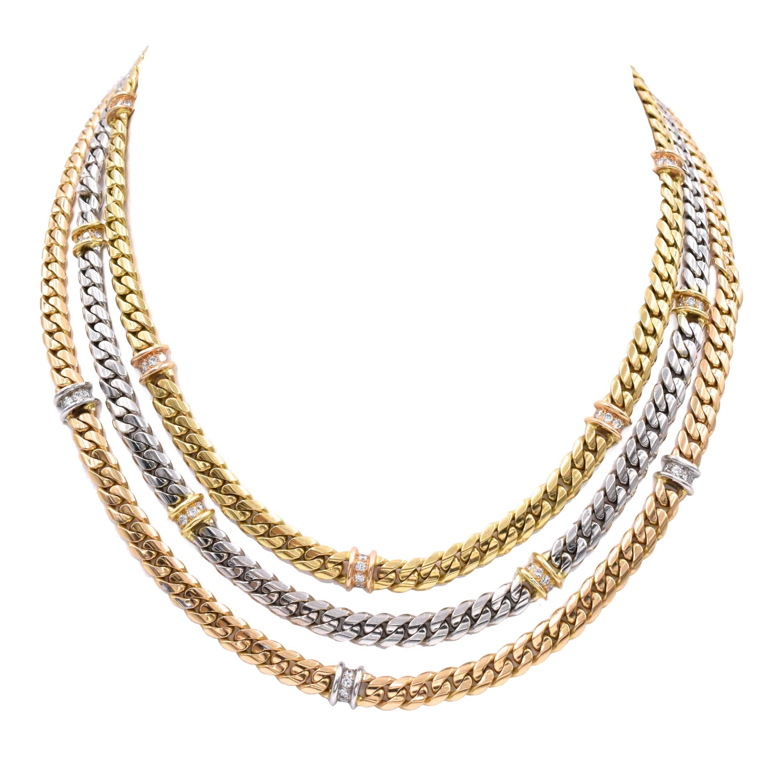 Fred Paris Gold Diamond Necklace