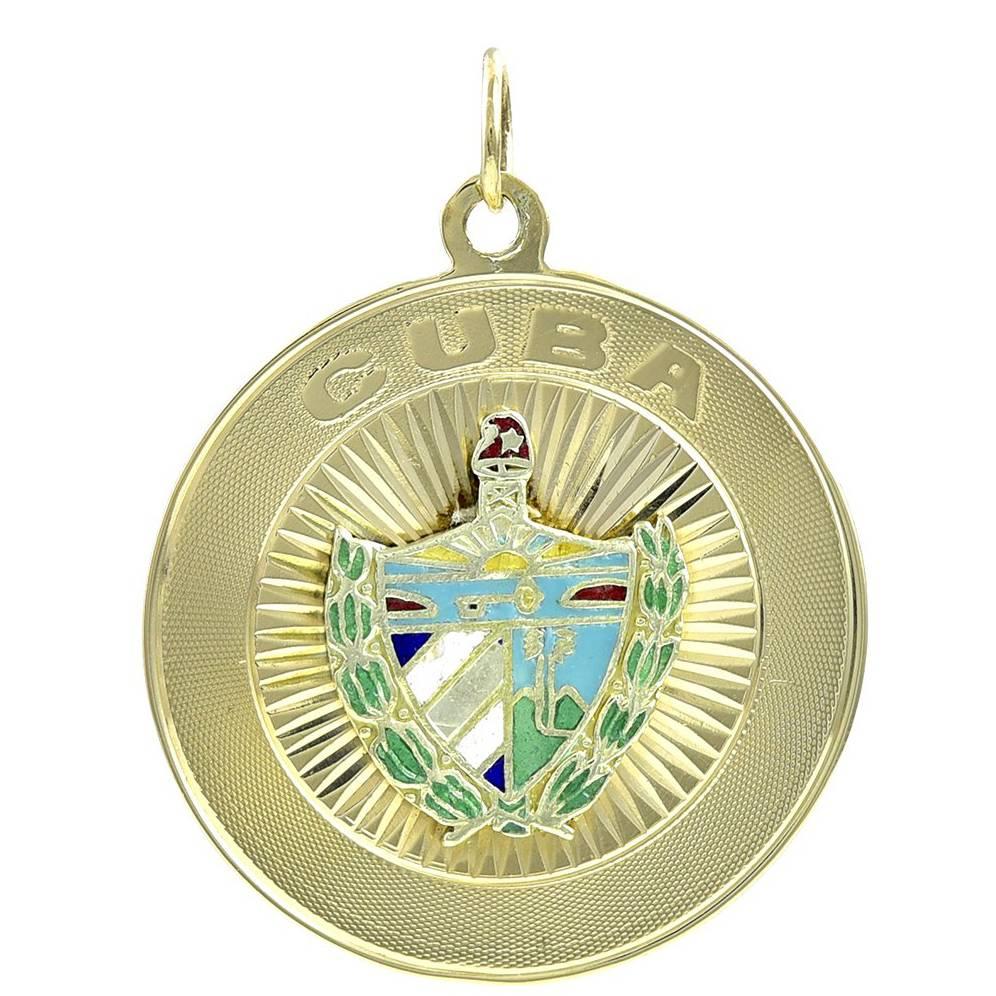 Large Gold and Enamel Cuba Charm