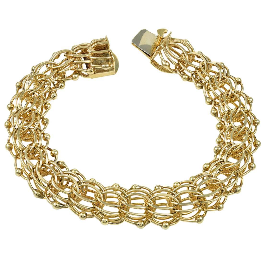 Gold Link Bracelet 10" Long