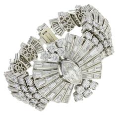 Retro Diamond Platinum Bracelet 7