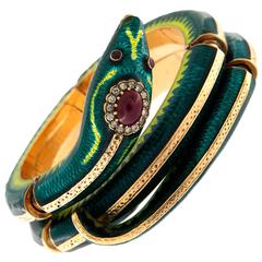 Vintage 1960S Florentine snake semi rigid bracelet