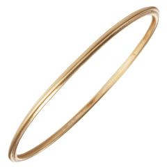 Slane Ridged Yellow Gold Bangle Bracelet