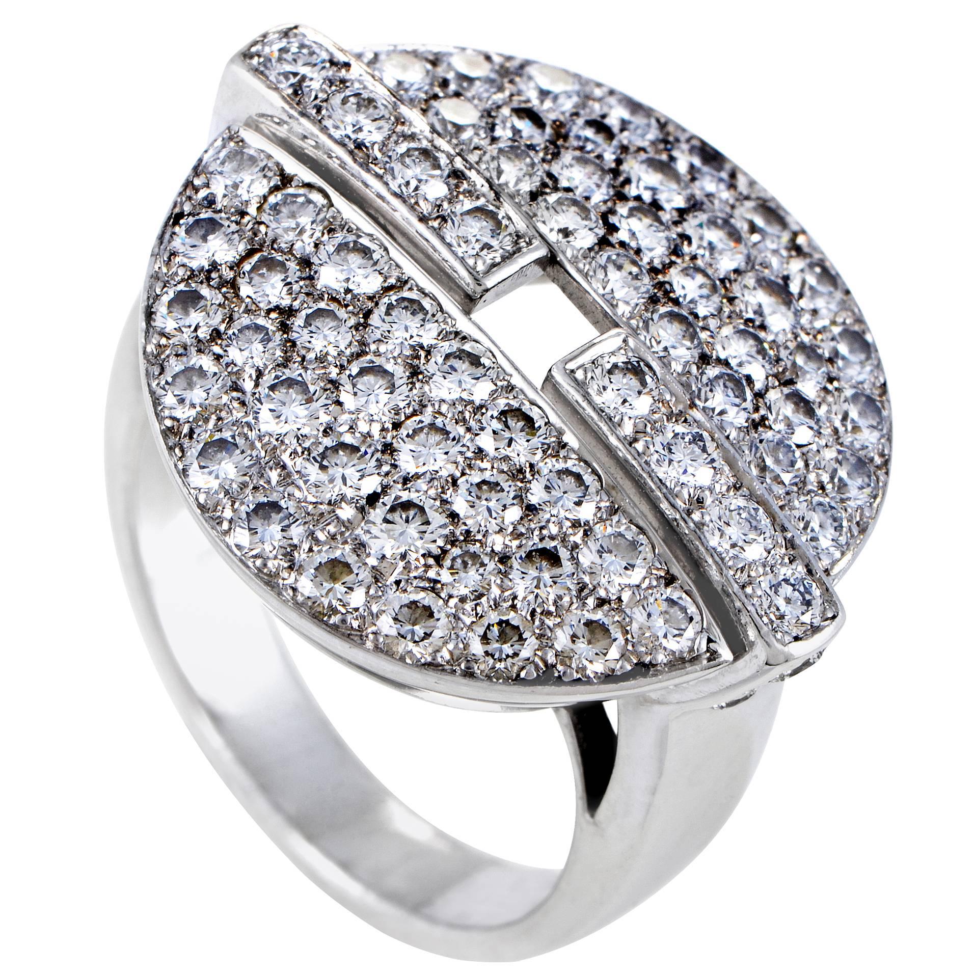 Cartier Himalia White Gold Diamond Pave Ring
