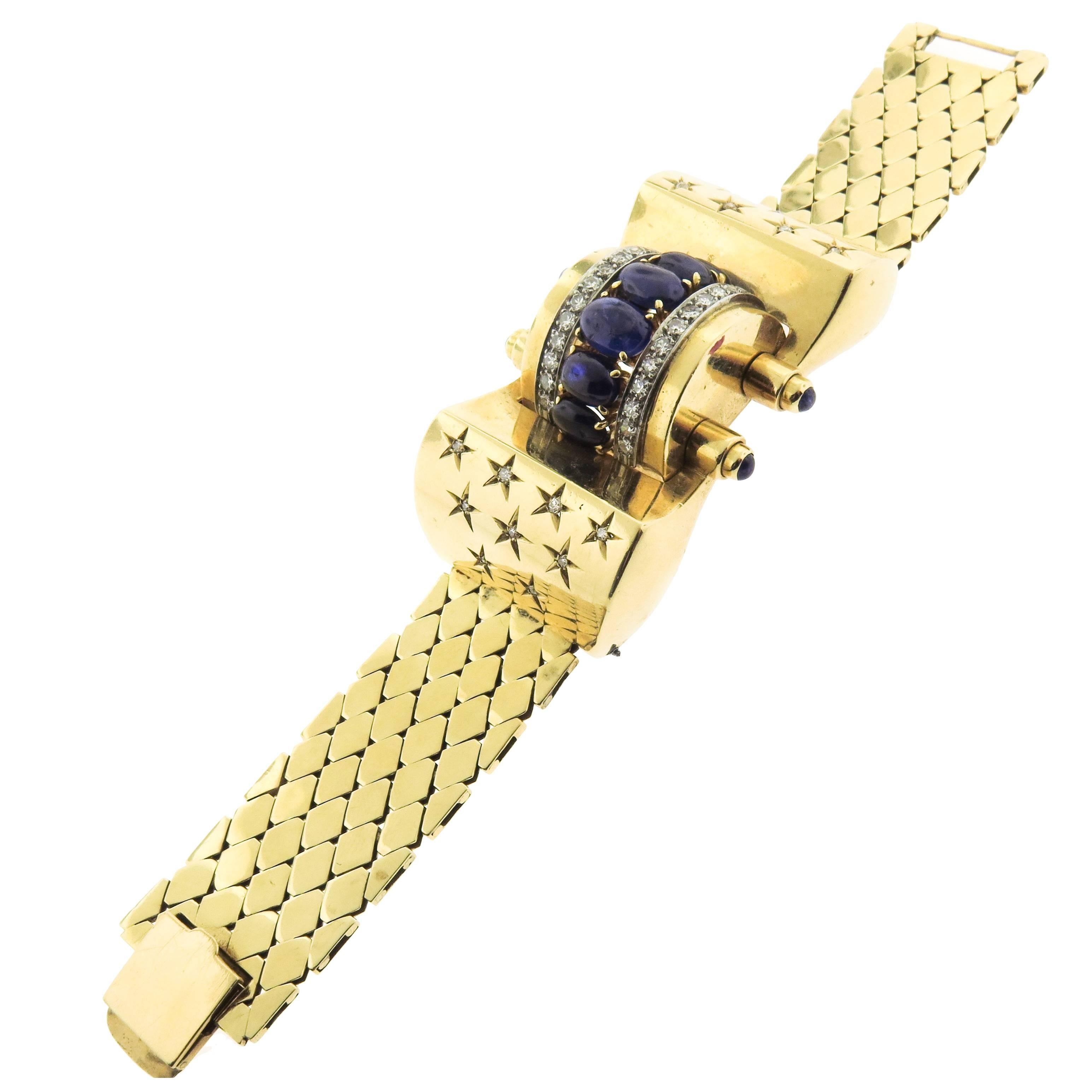 YG Bracelet with Sapphires & Diamonds