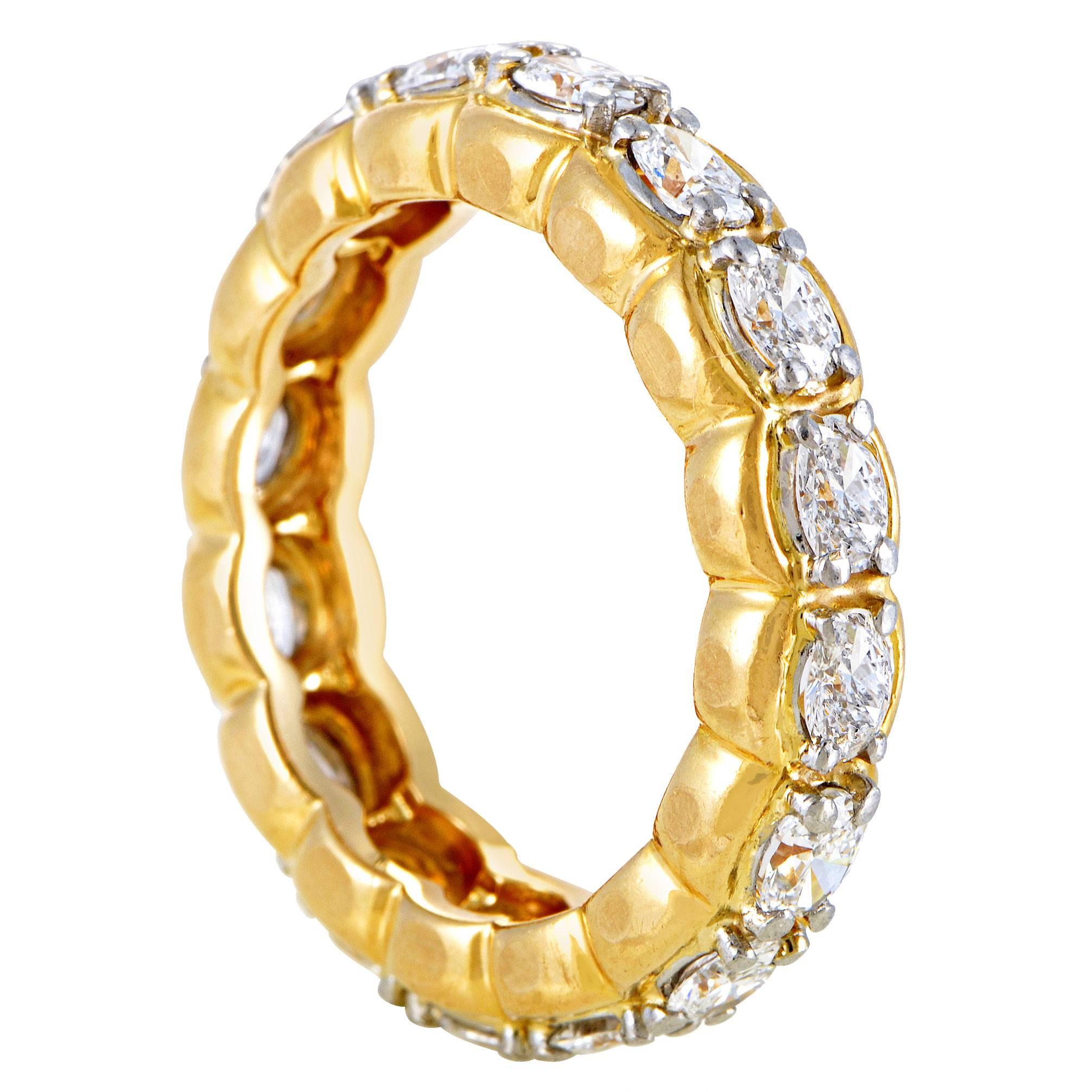 Oscar Heyman Diamond Yellow Gold Eternity Band Ring