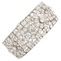 Vintage Mellerio Art Deco Diamond Platinum Bracelet