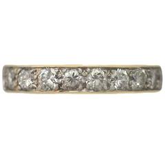 Vintage 1950s 1.20 Carat Diamond and 18k Yellow Gold Full Eternity Ring- Size 6 3/4