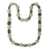 Kolumbianische Smaragd-Perlen & Diamant-Halskette 