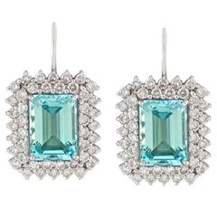 Aquamarine and Diamond Earrings 6
