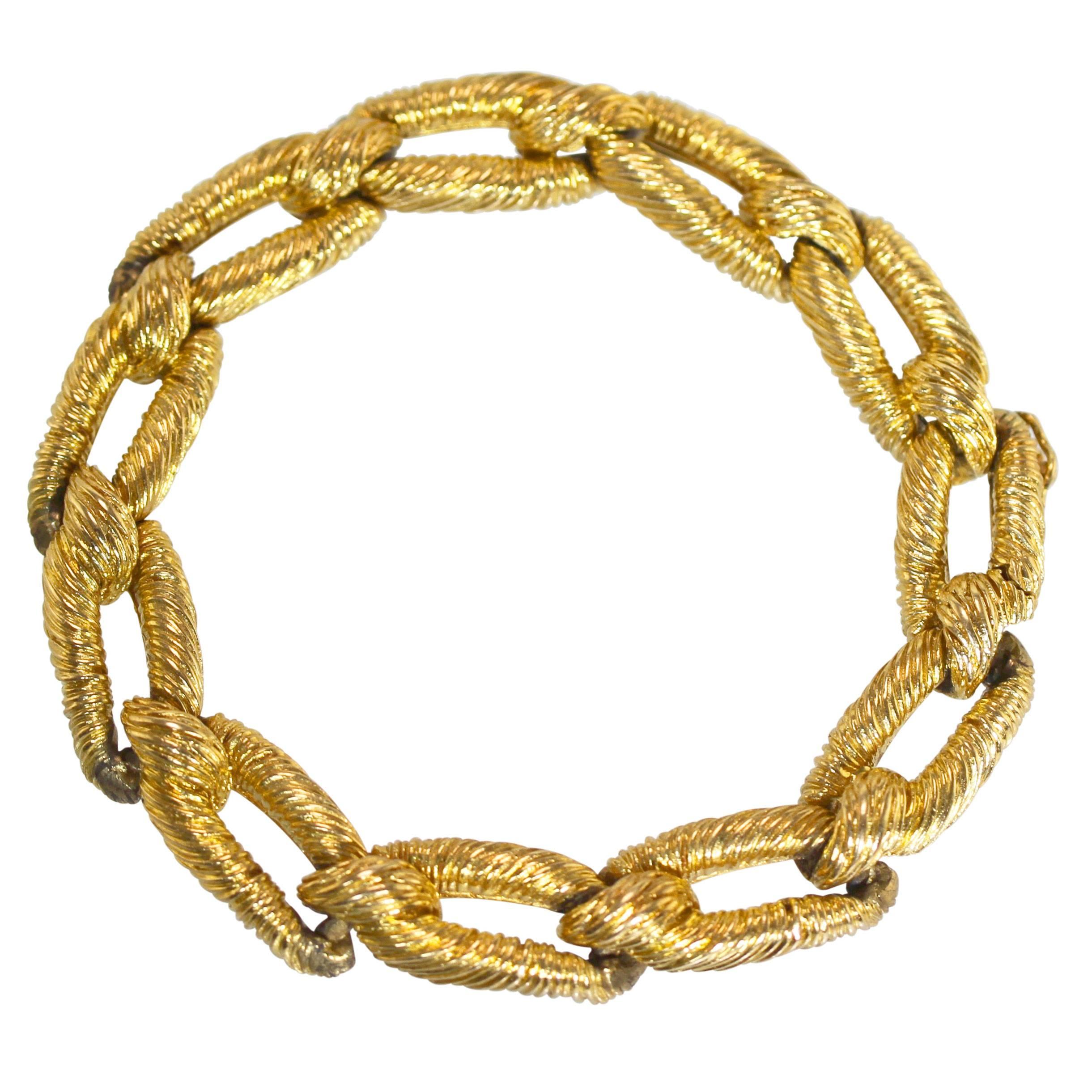 1970s Cartier Gold Link Bracelet For Sale