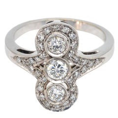 Vintage Art Deco Style Diamond and White Gold Ring