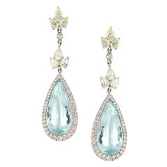 Aquamarine Diamond Earrings in 18k gold