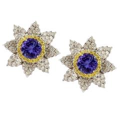 Tanzanite Diamond Earring Tops