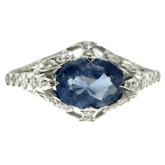 Sapphire Diamond  Gold Ring
