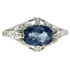 Sapphire Diamond Gold Ring 6