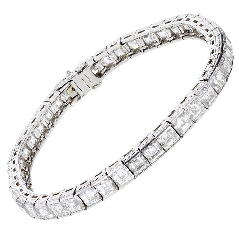 square cut tennis bracelet