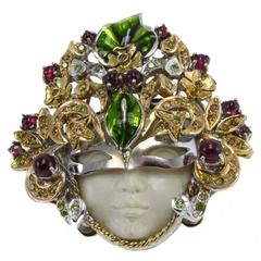 Vintage Luise Venetian Mask Pendant
