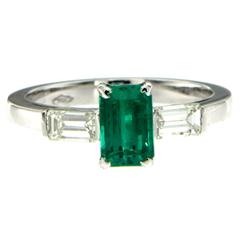 Columbian Emerald Diamond Gold Ring 12