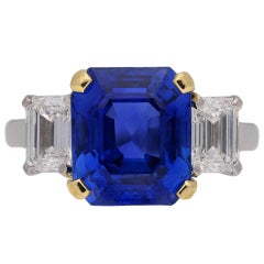  5.94 carat Burmese sapphire diamond ring
