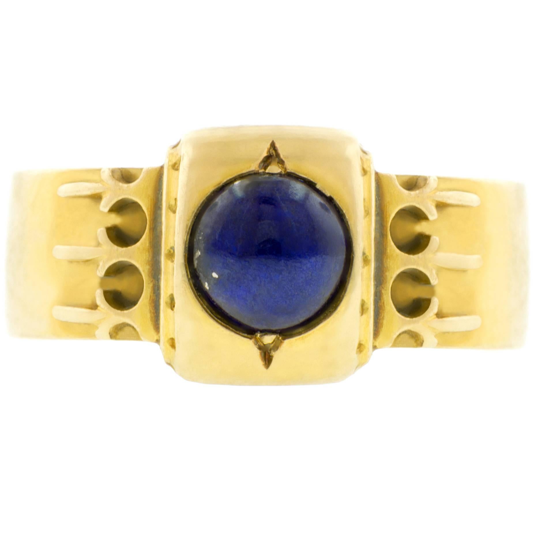 Victorian Lapis Mourning Ring