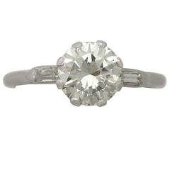 1950s 1.92 Carat Diamond and White Gold Solitaire Ring 6