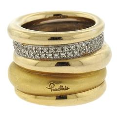 Pomellato Gold Diamond Wide Band Ring 