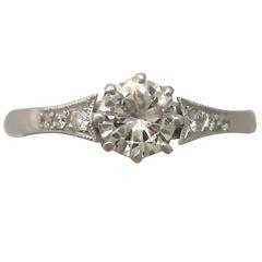 2014 0.78 Carat Diamond and Platinum Solitaire Ring 12