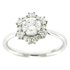 .82ct E SI2 GIA Diamond Fleurette Ring in White Gold