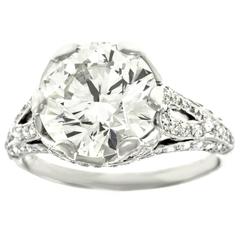 Antique Bailey, Banks and Biddle Art Deco 4.11 Carat Diamond GIA Platinum Ring