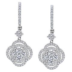 Diamond Gold Dangle Earrings 8